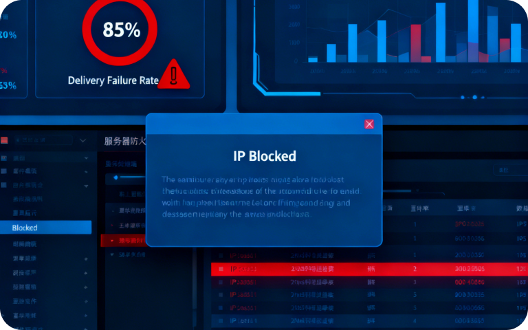 Low email delivery rate, triggering server blacklist